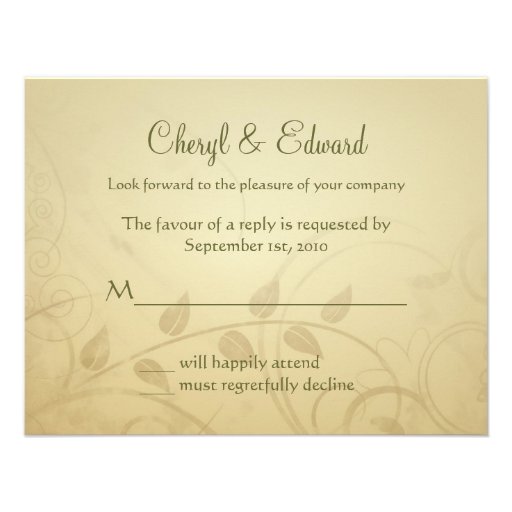 RSVP - Autumn Wedding Invitations - Reply Cards