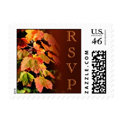RSVP Autumn Wedding Postage Stamp