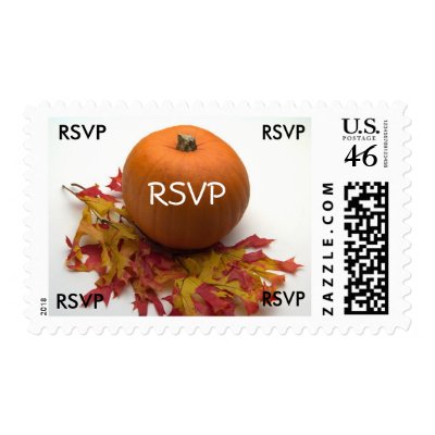 Autumn Wedding Theme on Rsvp Autumn Wedding Theme Decor Invitation Postage