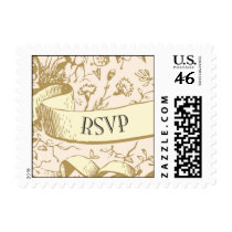 RSVP Banner with flowers Stamps