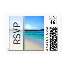 RSVP Beach Destination Wedding Postage stamps