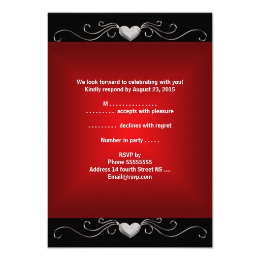 RSVP Birthday Party Black Bright Deep Red Big Custom Invitations