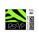 RSVP Black and Lime Zebra Customizable Postage
