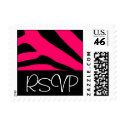 RSVP Black and Pink Zebra Customizable Postage postage