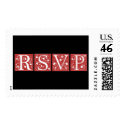 RSVP Black And Red postage by White_Wedding RSVP Black And Red postage