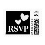 RSVP Black Hearts Postage