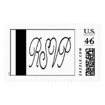 RSVP Black on White Postage stamps