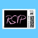 RSVP Black & Pink postage by dndartstudio RSVP Black & Pink postage