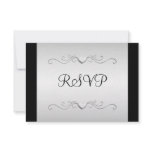 RSVP Black Silver Love Hearts All Events Custom Announcements