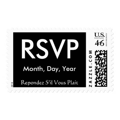 RSVP Black Tie Affair Postage Stamps