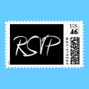 RSVP Black & White Postage Stamp by dndartstudio RSVP Black & White Postage Stamp