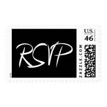 RSVP Black & White Postage Stamp