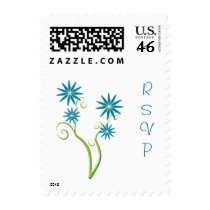 RSVP -  Blossom Blue Flower - Postage postage