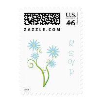 RSVP -  Blossom Blue Flower - Postage postage