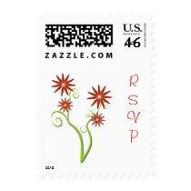 RSVP -  Blossom Red Flower - Postage postage