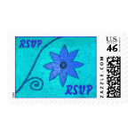 RSVP blue turquoise flower stamps