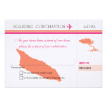RSVP Boarding Pass TO Aruba invitations