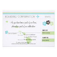 RSVP Boarding Pass TO Hawaii Custom Invitation