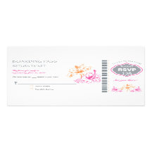 RSVP Boarding Pass Wedding Announcement