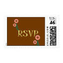 RSVP BROWN PINK postage by Initialreaction RSVP BROWN PINK postage