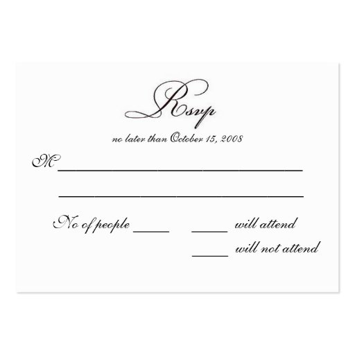 RSVP BUSINESS CARD TEMPLATES (front side)