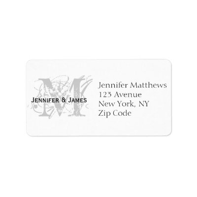RSVP Card Address Labels Chic Monogram