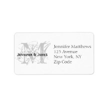 RSVP Card Address Labels Chic Monogram