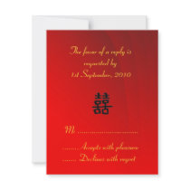 RSVP Card Chinese Double Happiness Collection Personalized Announcement