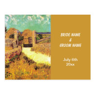 RSVP card,  Farmhouse in Provence, Van Gogh Postcard