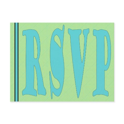 RSVP Card-GreenAqua Postcard by UnrulyBeauty