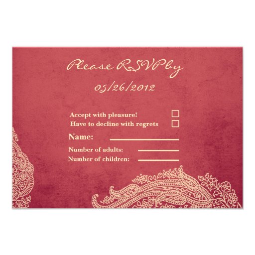 RSVP Card - Indian Mehndi Personalized Announcement