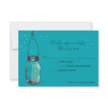 RSVP Card Mason Jar and Fireflies Personalized Invites