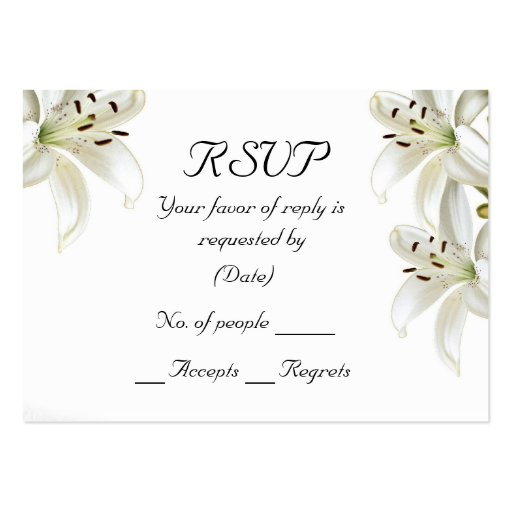 RSVP Card Template Business Card (front side)
