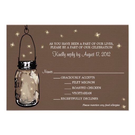 RSVP Card Whimsy Fireflies (front side)