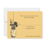 RSVP Card Wid Flowers & Mason Jar Invitation