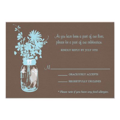 RSVP Card  Wild Flowers & Mason Jar Personalized Invitations