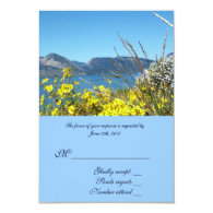 RSVP card, wildflowers and lake. Personalized Invitation