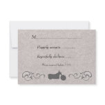 RSVP Card with Faux Embossed Motorcycle Announcement