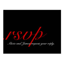 RSVP Cards for December Wedding Red Postcard