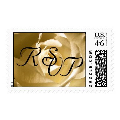 RSVP Cream Rose Wedding Postage Stamp (Medium)