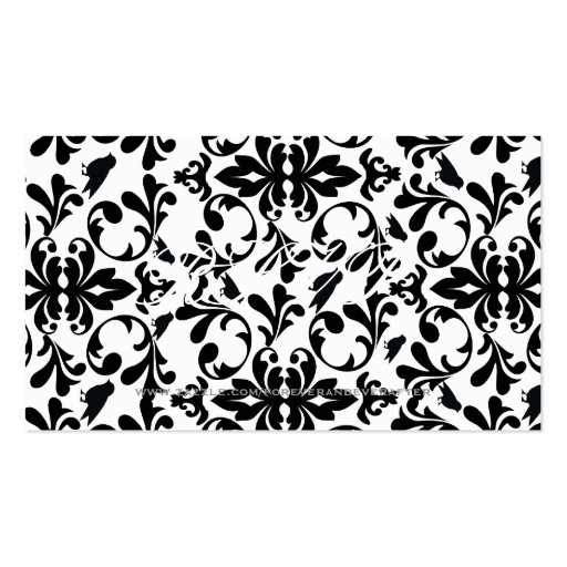 RSVP Damask Vintage Custom Wedding Response Card Business Card Template (back side)