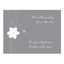 RSVP de plata y blanco que casa invitaciones tarjetas postales