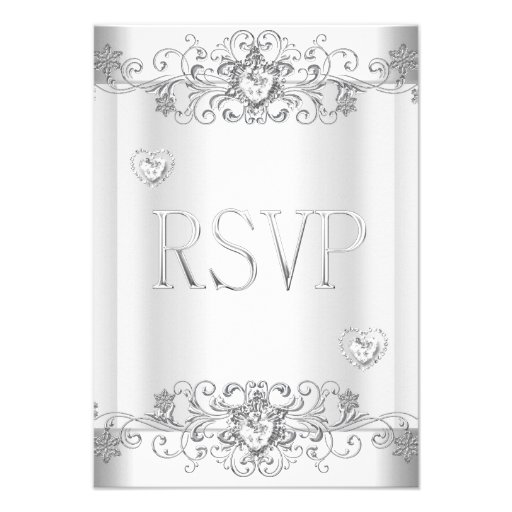 RSVP Elegant Event Gold Silver White Announcement