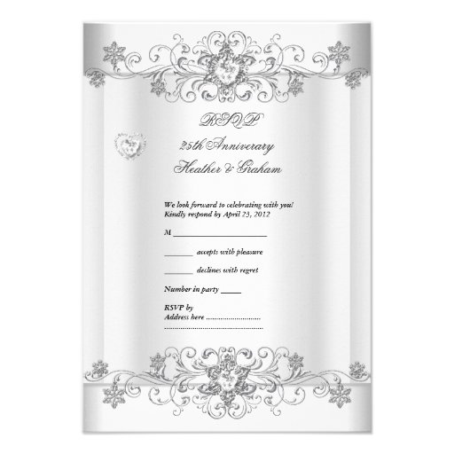 RSVP Elegant Event Gold Silver White Announcement
