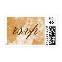 RSVP Elegant Sepia Floral - Customized postage by Initialreaction RSVP Elegant Sepia Floral - Customized postage