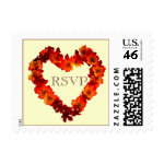 RSVP Fall Heart Wedding Postage Stamp stamp