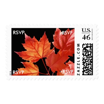 RSVP Fall Wedding Invitations Postage Stamps