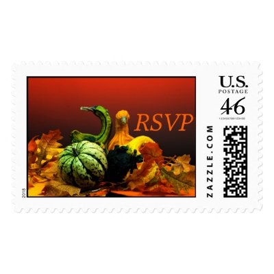 RSVP Fall Wedding Postage Stamp by TDSwhite