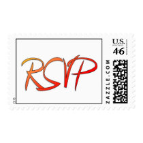 RSVP Fire Postage Stamp by dndartstudio RSVP Fire Postage Stamp