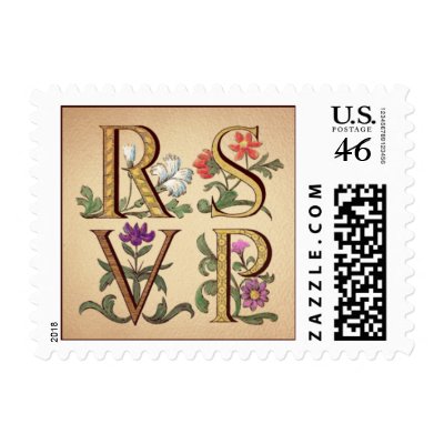 RSVP, Floral Postage Stamp